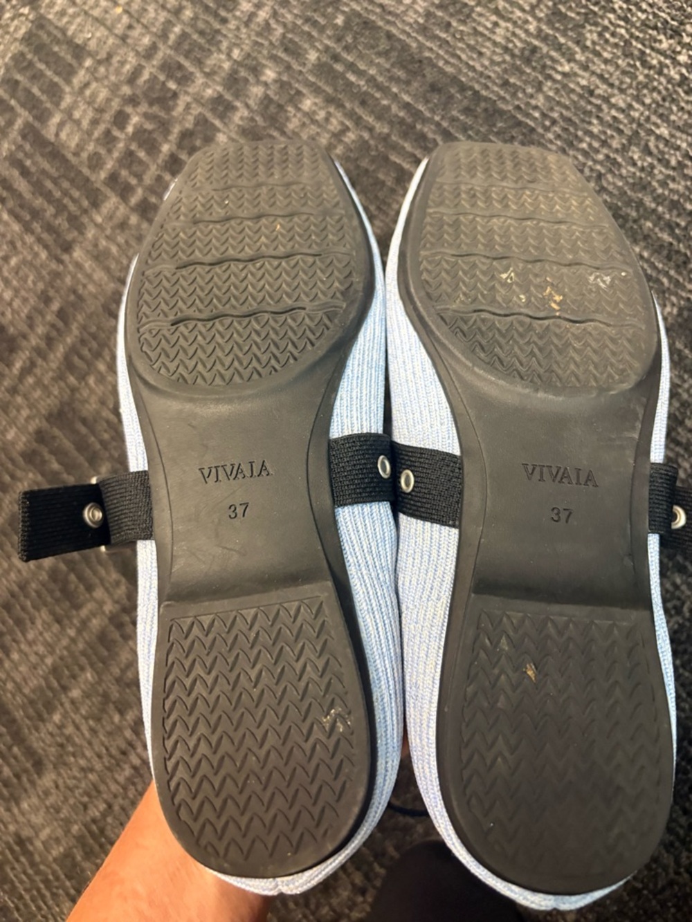VIVAIA Square-Toe Margot Mary Jane shoes ballet flats light blue sz 37 6.5 - Picture 8 of 9